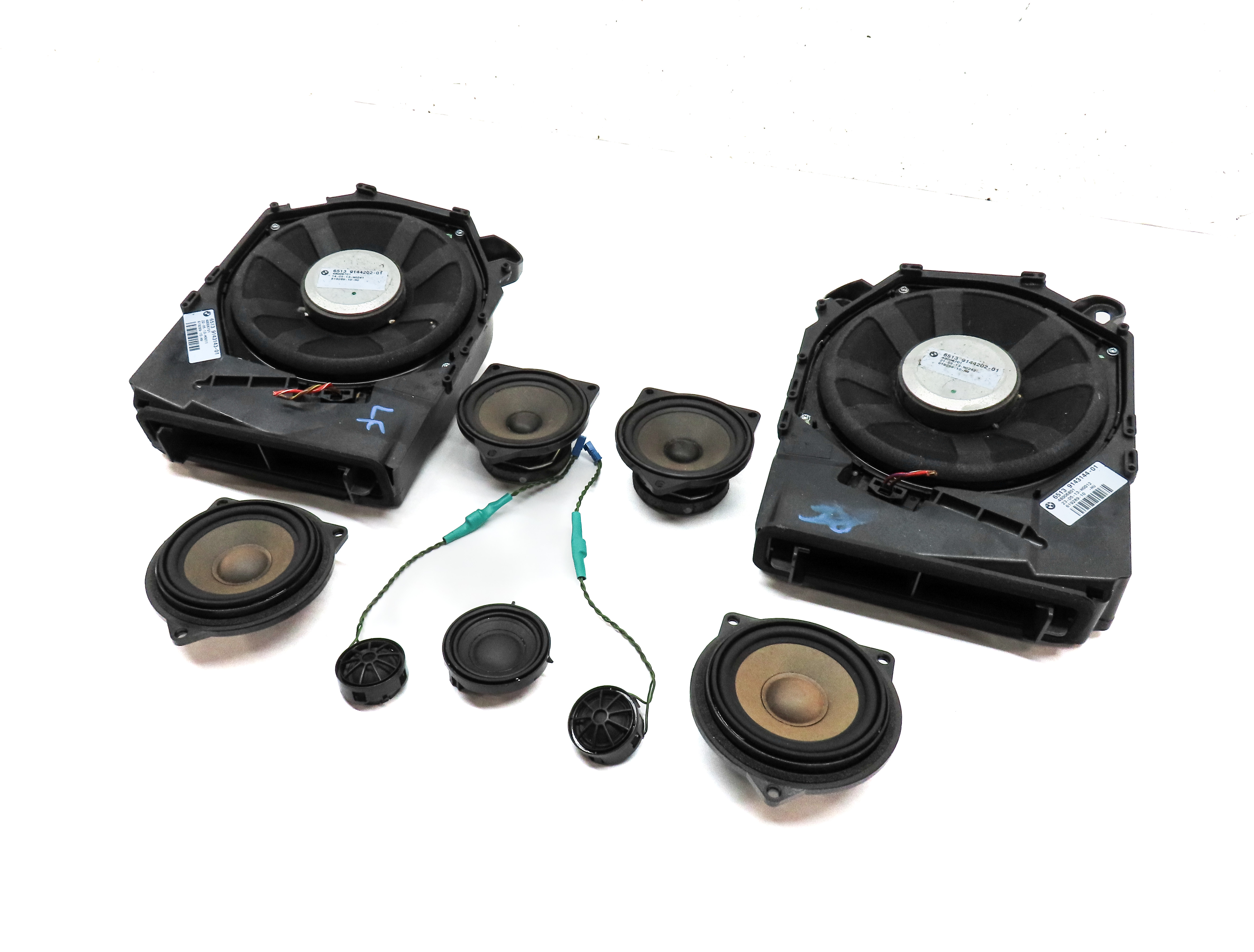 2014 BMW X1 (E84) FRONT REAR LEFT RIGHT WOOFER MIDRANGE TWEETER SPEAKER SET 9 — exact item pictured